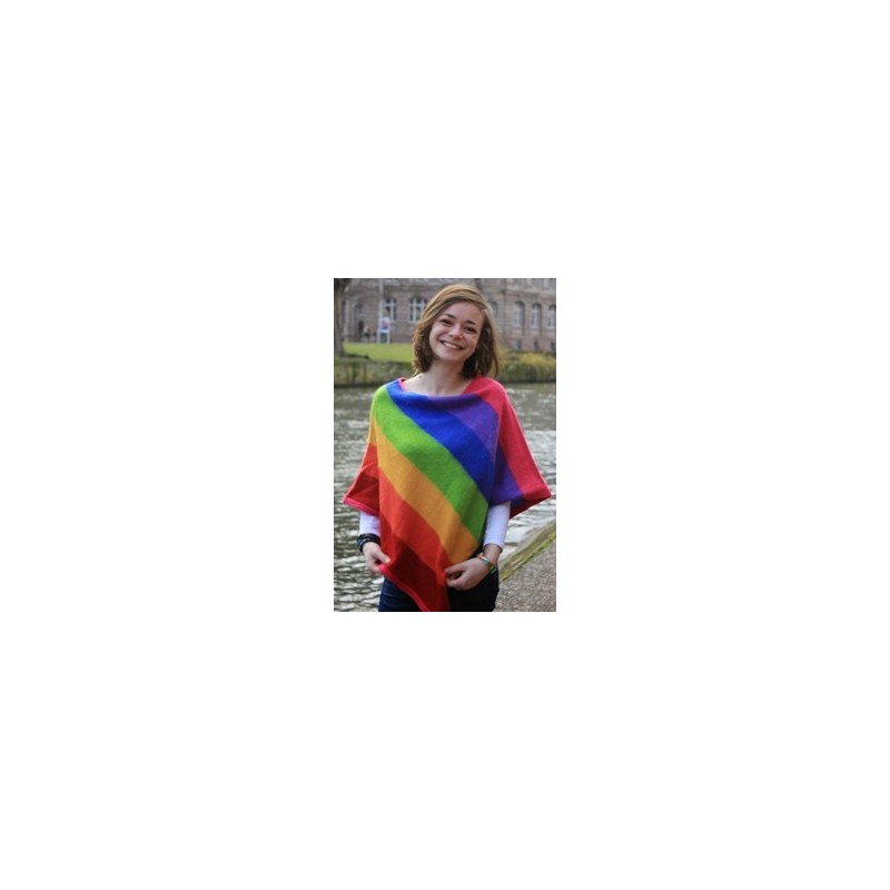Poncho génial Arc-en-ciel Alpaquita (avec ou sans franges) Poncho génial Arc-en-ciel Alpaquita (avec ou sans franges)