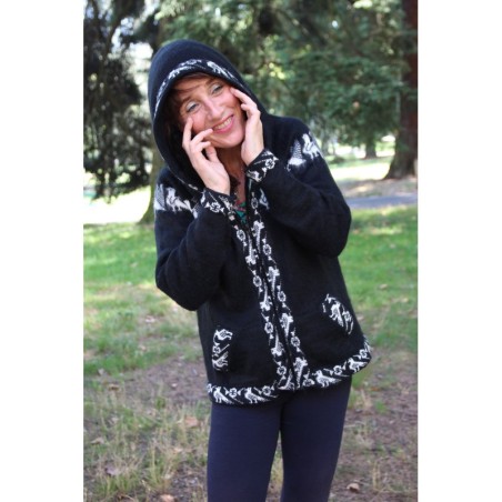 Jaquette femme (Alpaca ) avec poches + capouche