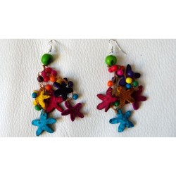 Boucles d'oreilles étoiles en écorce d'orange et ivoire végétal