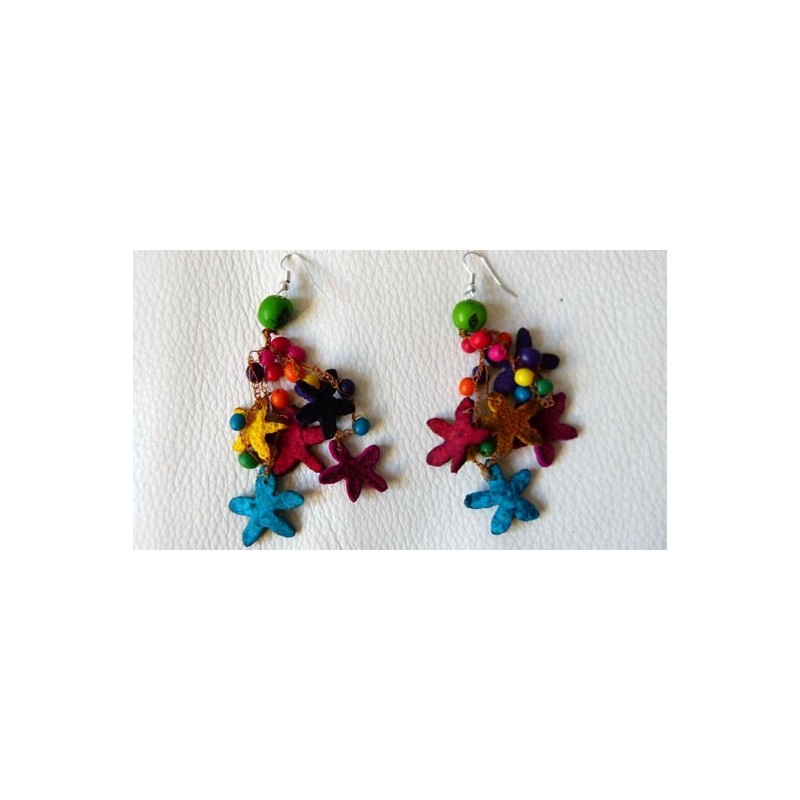 Boucles d'oreilles étoiles en écorce d'orange et ivoire végétal Boucles d'oreilles étoiles en écorce d'orange et ivoire végétal