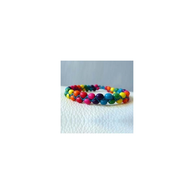 Bracelet ivoire végétal arc-en-ciel Bracelet ivoire végétal arc-en-ciel